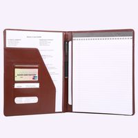 Leathario File Folder Padfolio Writing Pad Business Presentation Folder Portfolio (Brown-A4-4)