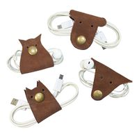 Furry Friends 4-Pack Cord Keeper (Cord Clam) Handmade by Hide & Drink :: Swayze Suede