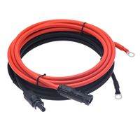 Super Cloud 10AWG(6mm²) 1 Pair Black + Red Solar Panel Extension Cable Wire MC4 Connector with 5/16 Tin Plated Terminals,MC4 Solar Adaptor Cable (10 FT)