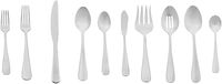 AmazonBasics 45-Piece Stainless Steel Flatware Silverware Set with Round Edge, Service for 8