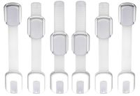 WONDERKID Adjustable, Reusable Child Safety Locks - Latches to Baby Proof Cabinets, Doors & Appliances (Silver)