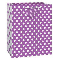 Purple Polka Dot Gift Bag, 12.5" x 10.5"
