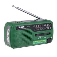 Walmeck DEGEN FM Radio Solar Power Supply + Hand Crank AM FM Radio with Cell Phone MP3 MP4 Charger for Outdoor Activities