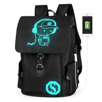 Unisex School Backpack Laptop Backpack With USB Charging Port For Men Women, Lightweight Anti-theft Travel Daypack College Student Rucksack Fits up to 15.6 inch Computer (04Black (Music Boy/USB))
