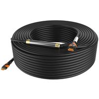 HDMI Cable 75 Feet Postta 4K HDMI2.0 Cable with Built-in Signal Booster Support 4K(2160P),3D,1080P,Ethernet,Audio Return(ARC)-(Black-Orange)