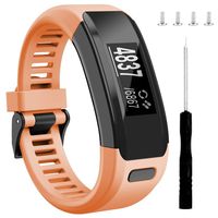 Wizvv Compatible Bands Replacement for Garmin Vivosmart HR, with Metal Buckle Fitness Wristband Strap,Orange