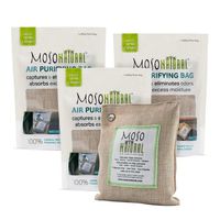 MOSO NATURAL Air Purifying Bags. Odor Eliminator and Odor Absorber. (3) Individually Sealed 200g Natural Deodorizer Bags