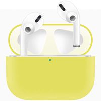 ADWLOF Compatible for AirPods Pro Case, Wireless Charging Supporting, Shockproof Protective Silicone Cover Skin for AirPods Pro Charging Case Series 3,Lemon Yellow