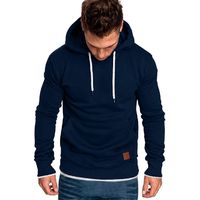 Simayixx Men Hoodies Pullover, Men's Fashion Workout Sweatshirts Plus Size Adjustable Hood Solid Sweater Tops Outerwear Navy