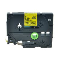 NineLeaf 1PK Compatible for Brother P-Touch Laminated Tze Tz Label Tape Cartridge 9mm x 8m (TZe-621 Black on Yellow)