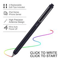 iPens Capacitive Rechargeable Pen for All Apple iPad/iPhone/iPad Mini/iPad Air/iPhone X Compatible with Samsung Note 5/Note 8/S7/S8,HTC, Google, LG Tablets and Smart Phones(4 ReplaceableTips)-Black