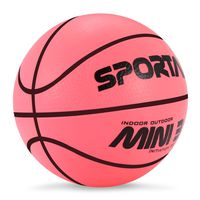 Stylife 5inch Mini Basketball for Kids, Inflatable Ball Environmental Protection Material,Soft and Bouncy,Colors Varied (Pink)