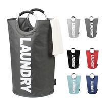 DOKEHOM 82L Large Laundry Basket (6 Colors), Collapsible Fabric Laundry Hamper, Foldable Clothes Bag, Folding Washing Bin (Dark Grey, L)