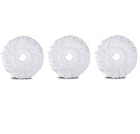 3 Pack Spin Mop Replacement Head, Round Shape Standard Size Microfiber Mop Head Refills for Hurricane Mopnado EGOFLEX Hapinnex Casabella and Other Brand Spin Mop Systems