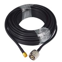 YOTENKO Low Loss RG58 WiFi Cable N Male to SMA Male Connector Hole in Center Pigtail SMA Cable 15M for 3G/4G/LTE/Ham/GPS/RF Radio to Antenna or Surge Arrester Use