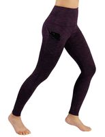 ODODOS Women's High Waist Yoga Pants with Pockets,Tummy Control,Workout Pants Running 4 Way Stretch Yoga Leggings with Pockets,SpaceDyeWine,Small