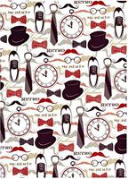 Retro Gentleman Rolled Gift Wrap Paper 2 Full Sheets 27 inches x 39 inches