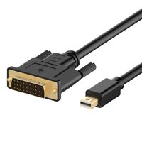 Rankie Mini DisplayPort (Mini DP) to DVI Cable, Thunderbolt Port Compatible, Gold Plated, 6 Feet (Renewed)