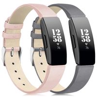 findway Compatible with Inspire HR Bands/Inspire Band, Inspire Replacement Accessories Classic Leather Bracelet for Women Men Sport Wristbands Breathable Strap for Inspire HR Fitness Tracker