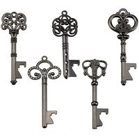 Key Bottle Openers - Assorted Vintage Skeleton Keys, Wedding Party Favors (Pack of 25, Black)