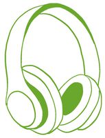 hBARSCI Headphones Vinyl Decal - 5 Inches - for Cars, Trucks, Windows, Laptops, Tablets, Outdoor-Grade 2.5mil Thick Vinyl - Lime