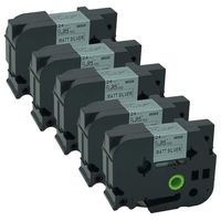 QPMY 5 Pack Compatible for Brother P-Touch Laminated Tze TZ Label Tape Cartridge 24mm x 8m (TZeM951 Black on Matte Silver)