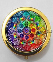 BlackKey Bohemian Pattern 3-Compartment Decorative Pocket Gift Box Case Organizer for Pill, Color 2 -2079