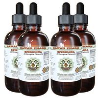 Spirulina Alcohol-Free Liquid Extract, Organic Spirulina (Arthrospira platensis) Dried Algae Glycerite 4x4 oz
