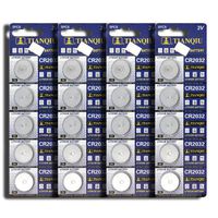 CR2032 ECR2032 DL2032 5004LC Button Cell Batteries [20-Pack]