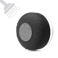 BONBON Shower Speakers Bluetooth Waterproof Wireless Speaker Water Resistant Handsfree Portable Build-in Microphone, Solid Suction Cup, 4 hrs Play Time,Black