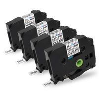 Fimax 4 Pack Compatible Label Tape Replacement for Brother P-Touch Tape (TZ231 TZe231 / TZ131 TZe131), Black on White, Black on Clear, 0.47 Inch (12mm) x 26.2 Feet (8m)