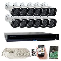 16 Channel 4K NVR 8 Megapixel H.265 4K Security Camera System, 12 Built-in Microphone Audio Recording HD 2160P 4K IP PoE Bullet Cameras, QR-Code Connection