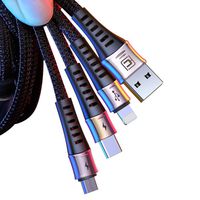 Multi Charging Cable, CAFELE 6.6ft Universal 3 in 1 Nylon Braided USB Cable 3.0A Fast Charging & Data Transfer Charger Cord Compatible with Type c, Micro USB Devices - Black