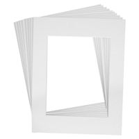 Crescent High Quality Pack of 10 11x14 WHITE White Core Picture Mats for 8x10 Photos