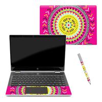 MightySkins Skin Compatible with HP Pavilion x360 14" (2018) - Pink Aztec | Protective, Durable, and Unique Vinyl Decal wrap Cover | Easy to Apply, Remove, and Change Styles | Made in The USA