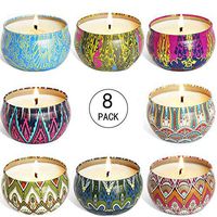 YIIA Fruity Scented Candles Gift Set, Natural Soy Wax Travel Tin Candle Stress Relief Aromatherapy with Sweet Odor 8-Pack(Lemon, Fig, Lavender, Spring Fresh,Rose ，Jasmine，Vanilla，Bergamot)