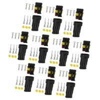 10 Kit 1 2 3 4 6 Pin Way Waterproof Connector IP68 AMP Superseal Nylon Housing 1.5mm Series Terminal Sockets AC/DC Conn Plug - 3 Pin