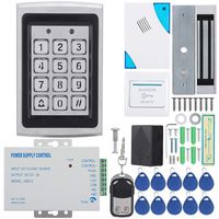 Door Access Control System, Electric Magnetic Door Lock Access Control Card Password Door Home Security System Kit with 180kg Magnetic Lock/Dingdong Doorbell/Remote Control/10 Keyfobs/1 Exit Button