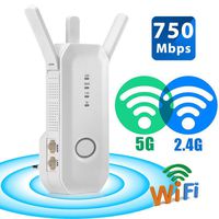 Purpplex 750Mbps 2.4G/5.8G Dual Band WiFi Range Extender Wireless Router Repeater AP Mode - White