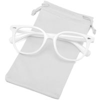 MEETSUN Blue Light Blocking Glasses for Women Men Nerd Eyeglasses Frame,Anti Eye Strain Computer Glasses for Reading Gaming (White, 0.0)