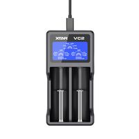 XTAR VC2 Premium USB Charger LCD Screen Display Li-ion/IMR/INR/ICR Universal Battery Charger,Compatible with 3.6V/3.7V 10440/14500/14650/16340//18650/18700/22650/25500/26650 Battery