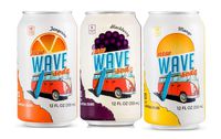 Wave Soda Caffeinated Sparkling Water with Fruit Juice 24 Count Variety Pack 3 Flavor Variety Pack: 8 Tangerine, 8 Blackberry, and 8 Mango - Vegan, Gluten-Free, BPA-Free, No Sugar Added, Recyclable