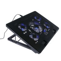 iMBAPrice - Quiet Portable 12" - 17" Laptop Cooler Cooling Pad - Ultra Slim 2xUSB Powered (5 Fans) with Adjustable Height Mount Stand