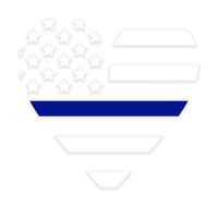 Thin Blue Line Heart Vinyl Decal for Home or Car - Looks Great on Motorcycles, Laptops, Windows Also! Vinyl. (White with Blue Line)