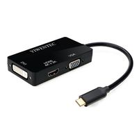 USB-C Multiport Adapter,YIWENTEC USB-C Type C 3.1 (Thunderbolt 3 Compatible) to HDMI DVI VGA 4K Cable Adapter Converter (Black)