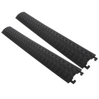 Homend 2 PCS Black Polyurethane Cable Ramp Protective Cover, 2,000 lbs Max Heavy Duty Drop Over Hose Cable Track Protector,Safe in High Walking Traffic Areas -for Outdoor & Indoor (S(Small)- 2 Piece)