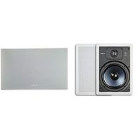 Polk Audio 255C-RT 2-way In-Wall Center Channel Speaker & Audio RC85i 2-way Premium In-Wall 8" Speakers, Pair of 2 Perfect for Damp and Humid Indoor/Outdoor Placement (White, Paintable Grille)