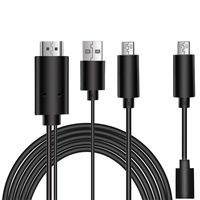 MHL to HDMI HDTV Adapter, Micro USB to HDMI Cable, 6ft, 5pin to 11pin Adapter 1080P HD Mirroring&Charging Cable, Digital AV Video Adapter for All MHL Smartphone, Tablets. (Black)