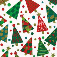 Caspari Christmas Party Trees Paper Luncheon Napkins, Two Packs of 20