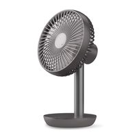 LUMENA N9-STAND2 USB Desk Fan with Stand, 2-Step Timer Personal Fan with 4 Adjustable Speeds, Battery Level Check, Cooling Electric Fan for Office and Home [Black]
